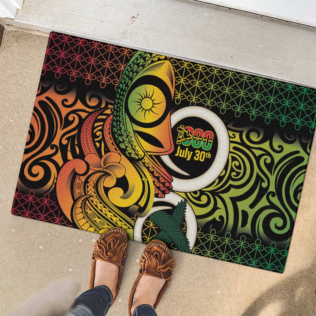 Vanuatu 1980 Rubber Doormat Ni-Van Tamtam Sand Drawing Pattern LT14 - Polynesian Pride