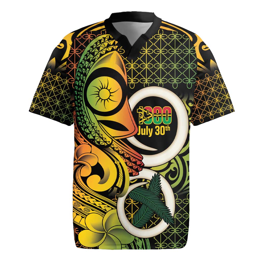 Vanuatu 1980 Rugby Jersey Ni-Van Tamtam Sand Drawing Pattern