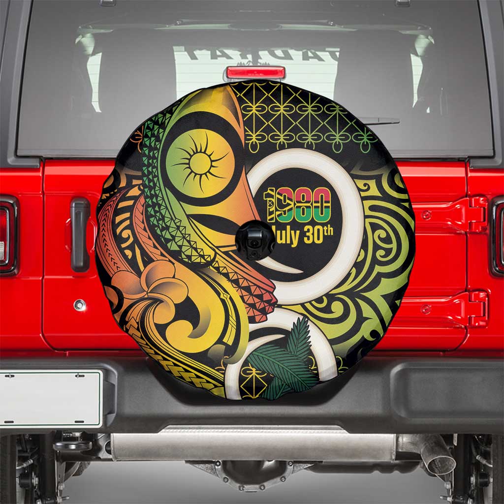 Vanuatu 1980 Spare Tire Cover Ni-Van Tamtam Sand Drawing Pattern