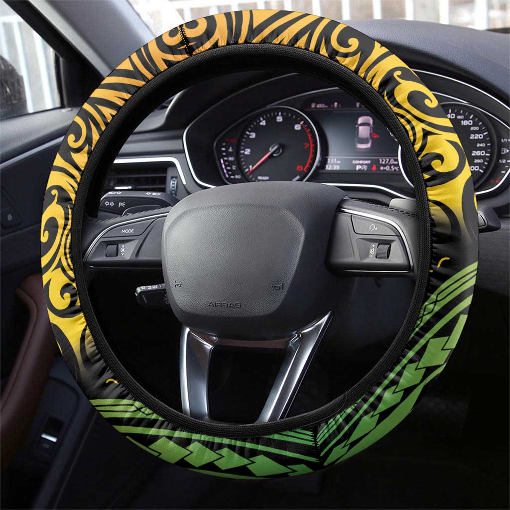 Vanuatu 1980 Steering Wheel Cover Ni-Van Tamtam Sand Drawing Pattern LT14 - Polynesian Pride