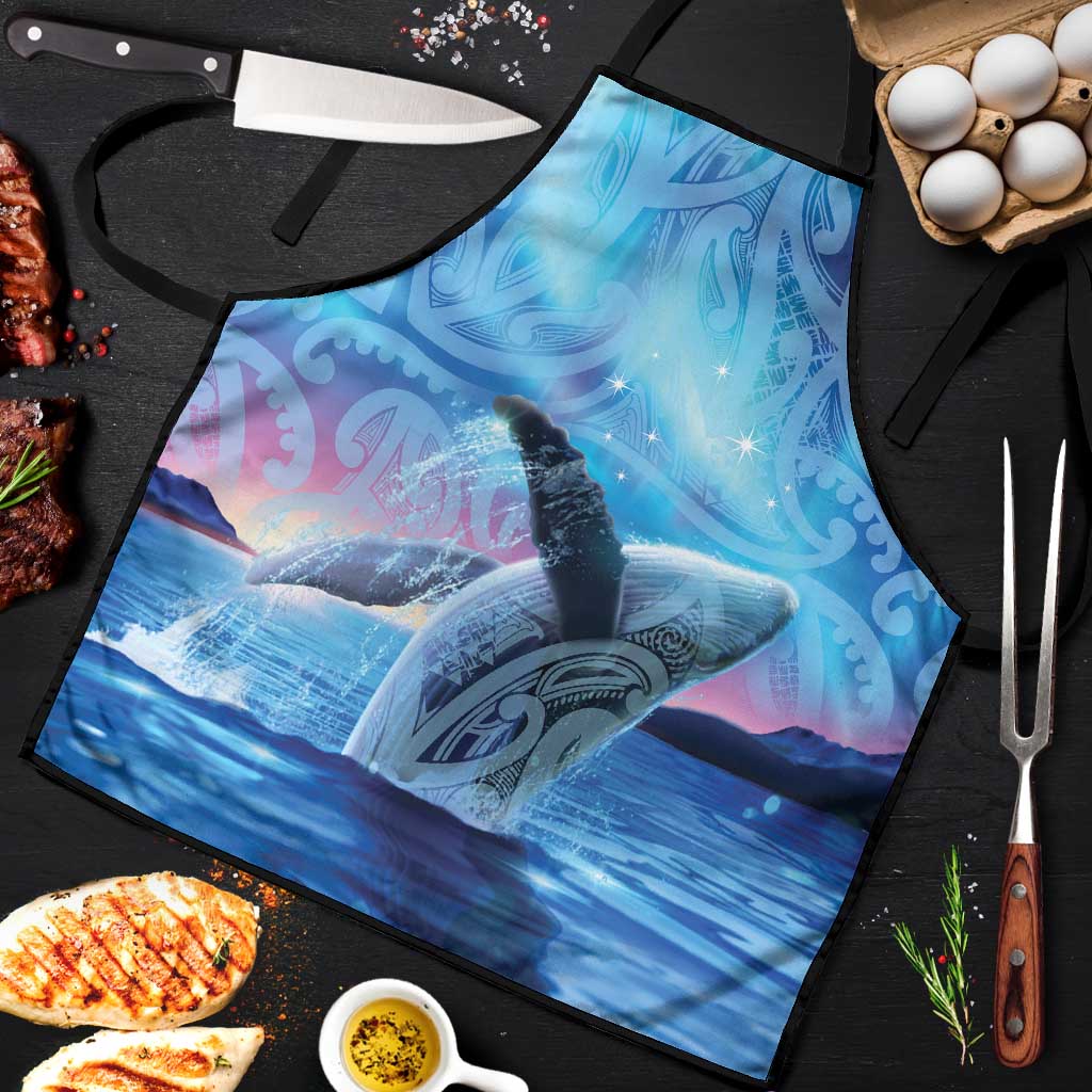 New Zealand Matariki Humpback Whale Apron Paikea Maori New Year Blue Galaxy LT14 Blue - Polynesian Pride