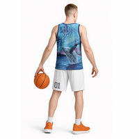 New Zealand Matariki Humpback Whale Basketball Jersey Paikea Maori New Year Blue Galaxy LT14 - Polynesian Pride