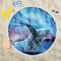 New Zealand Matariki Humpback Whale Beach Blanket Paikea Maori New Year Blue Galaxy