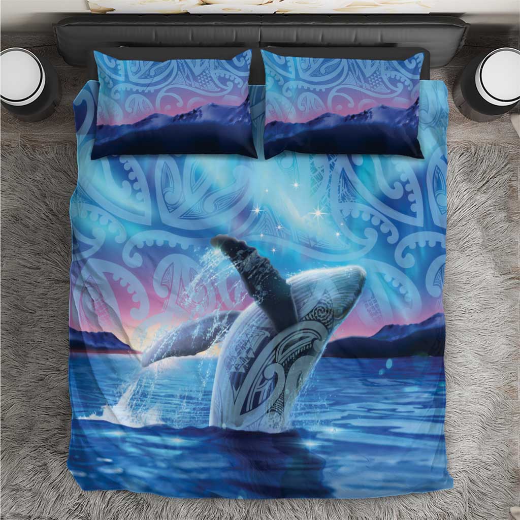 New Zealand Matariki Humpback Whale Bedding Set Paikea Maori New Year Blue Galaxy LT14 Blue - Polynesian Pride