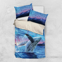 New Zealand Matariki Humpback Whale Bedding Set Paikea Maori New Year Blue Galaxy LT14 US Twin 172cm x 218cm Blue - Polynesian Pride