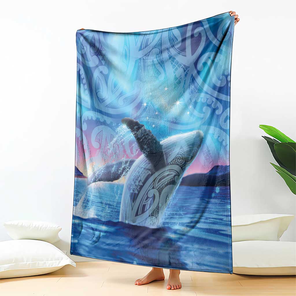 New Zealand Matariki Humpback Whale Blanket Paikea Maori New Year Blue Galaxy LT14 - Polynesian Pride