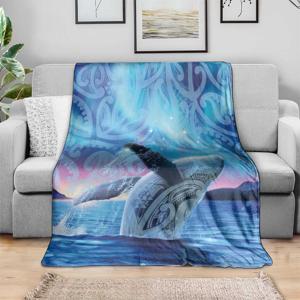 New Zealand Matariki Humpback Whale Blanket Paikea Maori New Year Blue Galaxy LT14 - Polynesian Pride