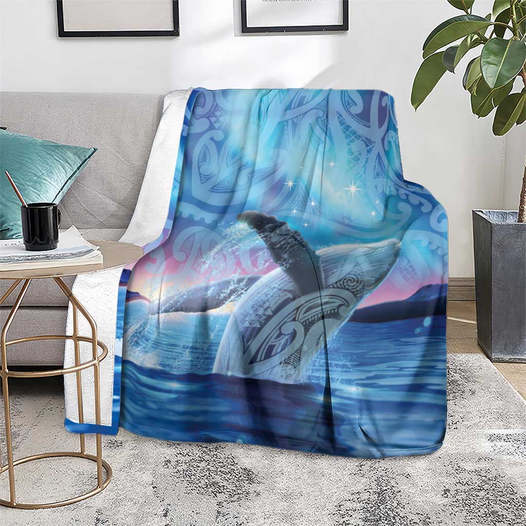 New Zealand Matariki Humpback Whale Blanket Paikea Maori New Year Blue Galaxy LT14 - Polynesian Pride