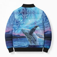 New Zealand Matariki Humpback Whale Bomber Puffer Jacket Paikea Maori New Year Blue Galaxy LT14 - Polynesian Pride