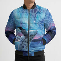 New Zealand Matariki Humpback Whale Bomber Puffer Jacket Paikea Maori New Year Blue Galaxy LT14 - Polynesian Pride