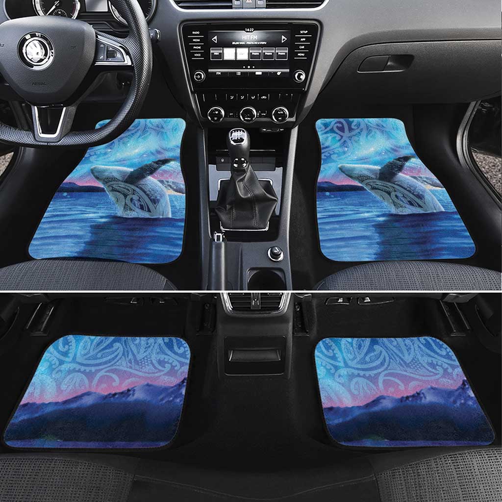 New Zealand Matariki Humpback Whale Car Mats Paikea Maori New Year Blue Galaxy LT14 Set 4pcs Blue - Polynesian Pride