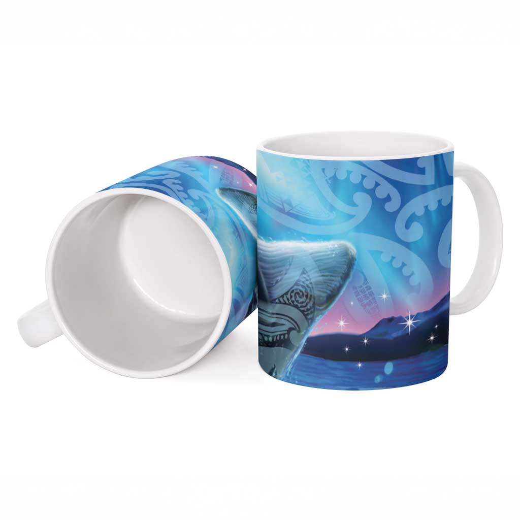 New Zealand Matariki Humpback Whale Ceramic Mug Paikea Maori New Year Blue Galaxy LT14 - Polynesian Pride