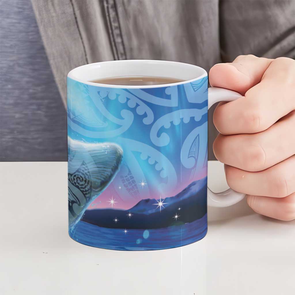 New Zealand Matariki Humpback Whale Ceramic Mug Paikea Maori New Year Blue Galaxy LT14 - Polynesian Pride