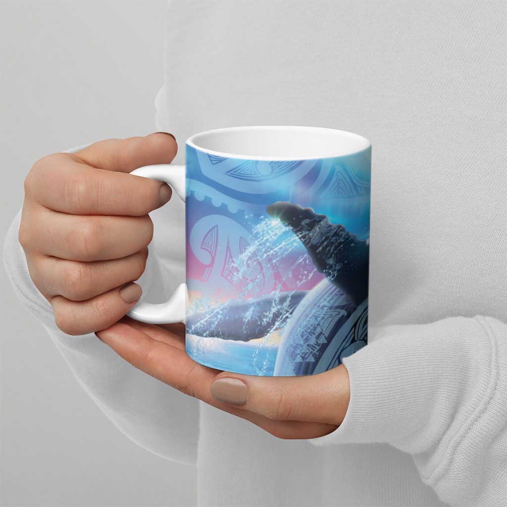 New Zealand Matariki Humpback Whale Ceramic Mug Paikea Maori New Year Blue Galaxy LT14 - Polynesian Pride