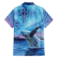 New Zealand Matariki Humpback Whale Family Matching Tank Maxi Dress and Hawaiian Shirt Paikea Maori New Year Blue Galaxy
