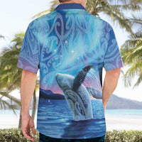 New Zealand Matariki Humpback Whale Hawaiian Shirt Paikea Maori New Year Blue Galaxy