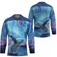 New Zealand Matariki Humpback Whale Hockey Jersey Paikea Maori New Year Blue Galaxy