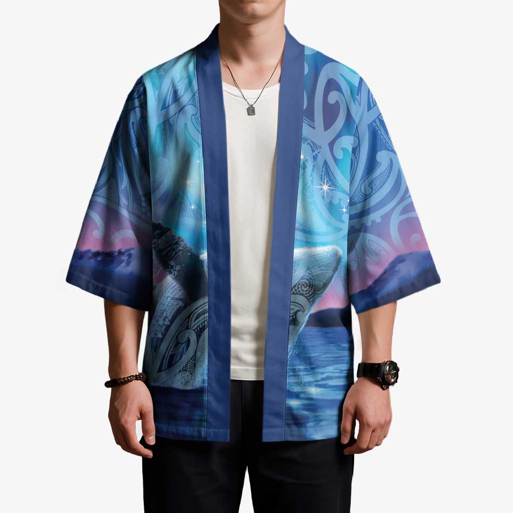 New Zealand Matariki Humpback Whale Kimono Paikea Maori New Year Blue Galaxy LT14 - Polynesian Pride