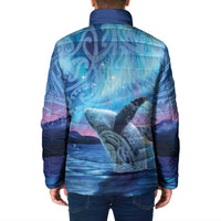 New Zealand Matariki Humpback Whale Padded Jacket Paikea Maori New Year Blue Galaxy LT14 - Polynesian Pride