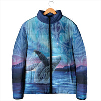 New Zealand Matariki Humpback Whale Padded Jacket Paikea Maori New Year Blue Galaxy LT14 - Polynesian Pride