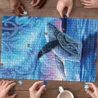 New Zealand Matariki Humpback Whale Puzzle Paikea Maori New Year Blue Galaxy LT14 - Polynesian Pride