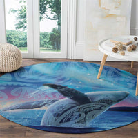 New Zealand Matariki Humpback Whale Round Carpet Paikea Maori New Year Blue Galaxy LT14 - Polynesian Pride