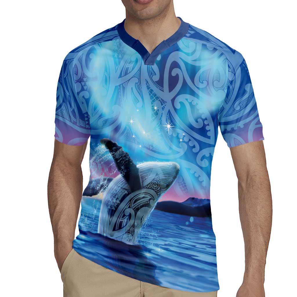 New Zealand Matariki Humpback Whale Rugby Jersey Paikea Maori New Year Blue Galaxy LT14 - Polynesian Pride