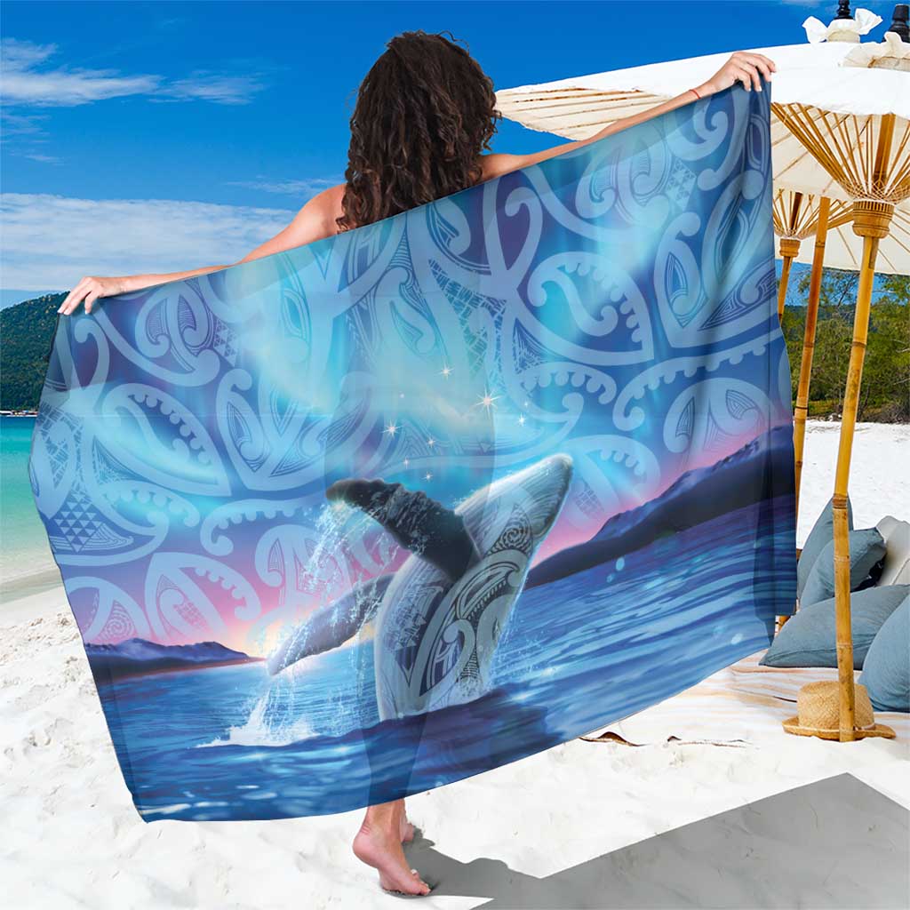 New Zealand Matariki Humpback Whale Sarong Paikea Maori New Year Blue Galaxy LT14 One Size 44 x 66 inches Blue - Polynesian Pride