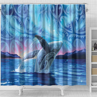 New Zealand Matariki Humpback Whale Shower Curtain Paikea Maori New Year Blue Galaxy LT14 - Polynesian Pride