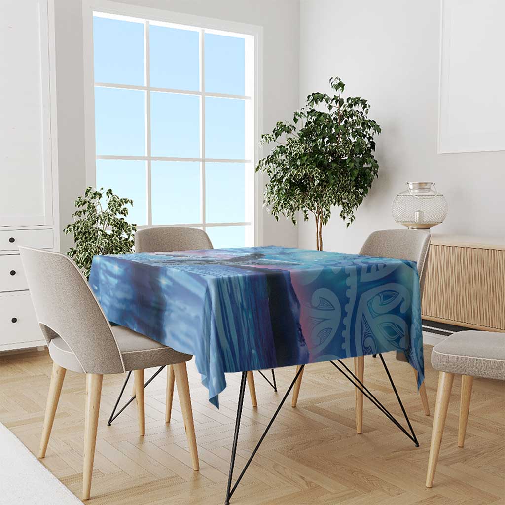 New Zealand Matariki Humpback Whale Tablecloth Paikea Maori New Year Blue Galaxy LT14 - Polynesian Pride