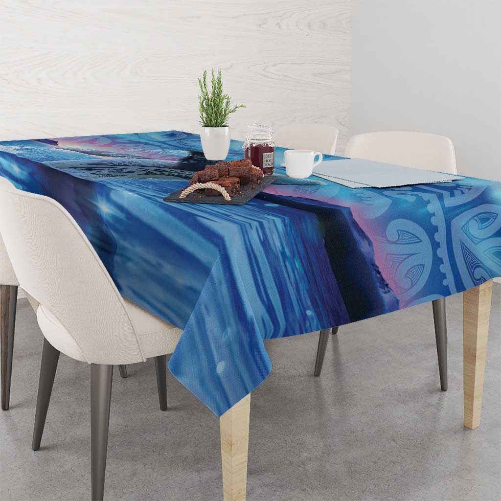 New Zealand Matariki Humpback Whale Tablecloth Paikea Maori New Year Blue Galaxy LT14 - Polynesian Pride