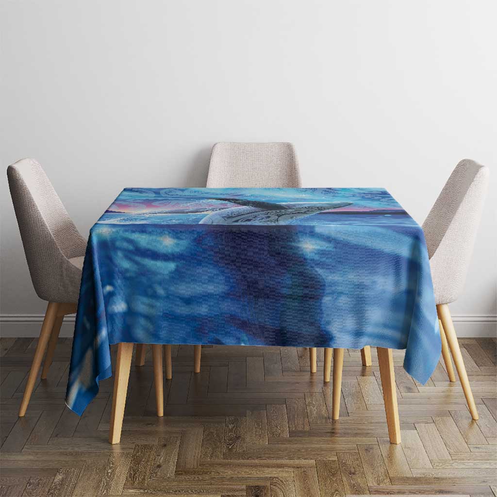 New Zealand Matariki Humpback Whale Tablecloth Paikea Maori New Year Blue Galaxy LT14 - Polynesian Pride
