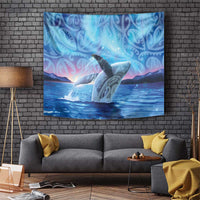 New Zealand Matariki Humpback Whale Tapestry Paikea Maori New Year Blue Galaxy LT14 Blue - Polynesian Pride