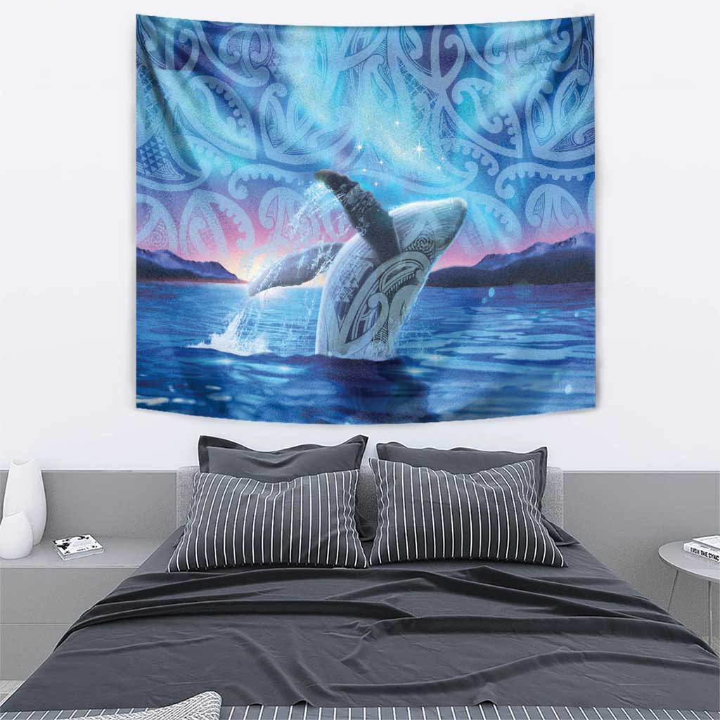 New Zealand Matariki Humpback Whale Tapestry Paikea Maori New Year Blue Galaxy LT14 - Polynesian Pride