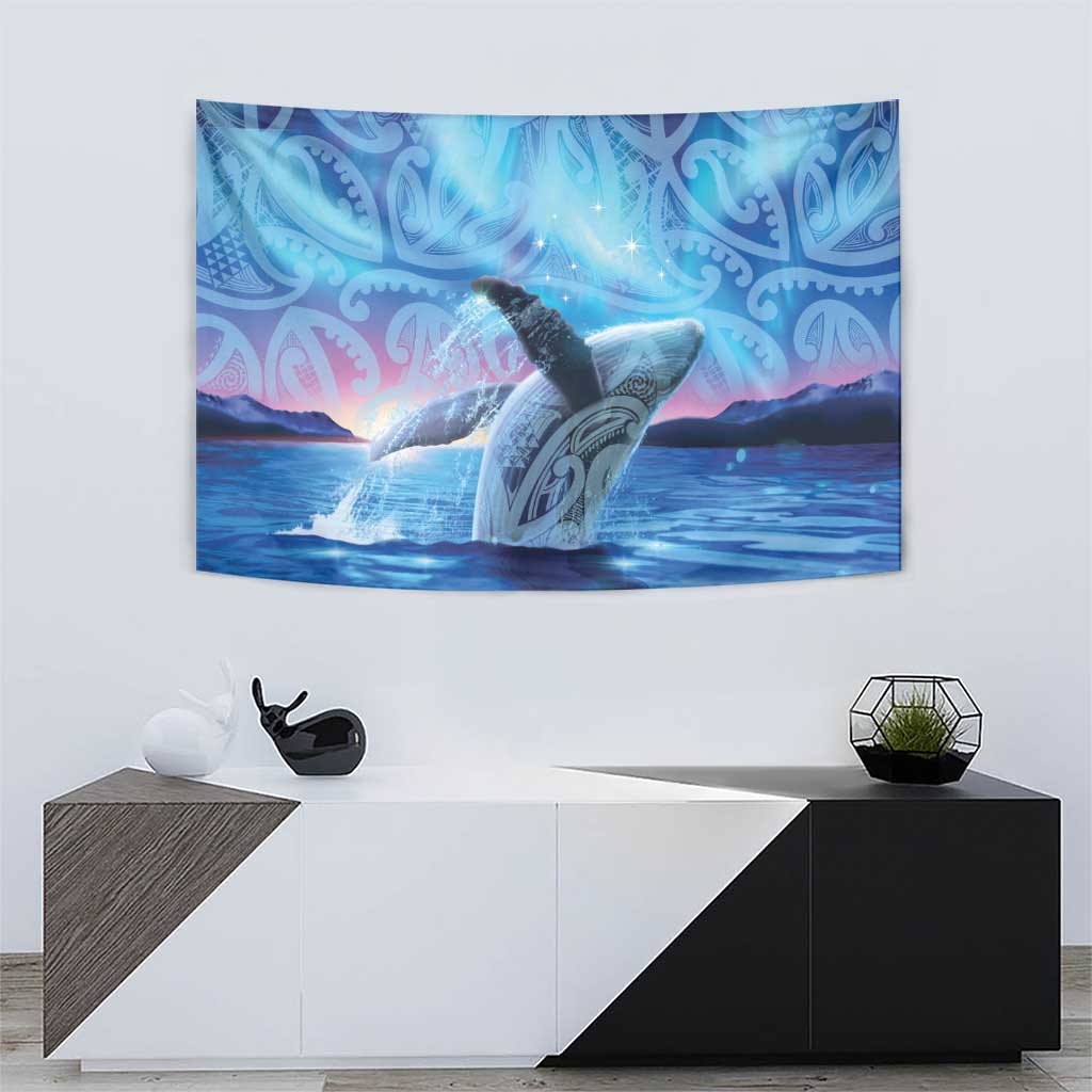 New Zealand Matariki Humpback Whale Tapestry Paikea Maori New Year Blue Galaxy LT14 - Polynesian Pride