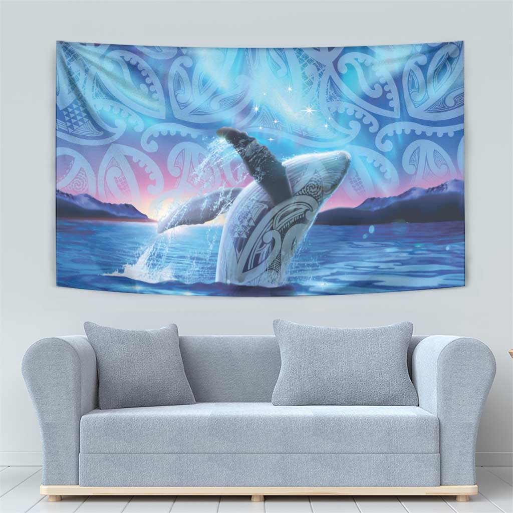 New Zealand Matariki Humpback Whale Tapestry Paikea Maori New Year Blue Galaxy LT14 - Polynesian Pride