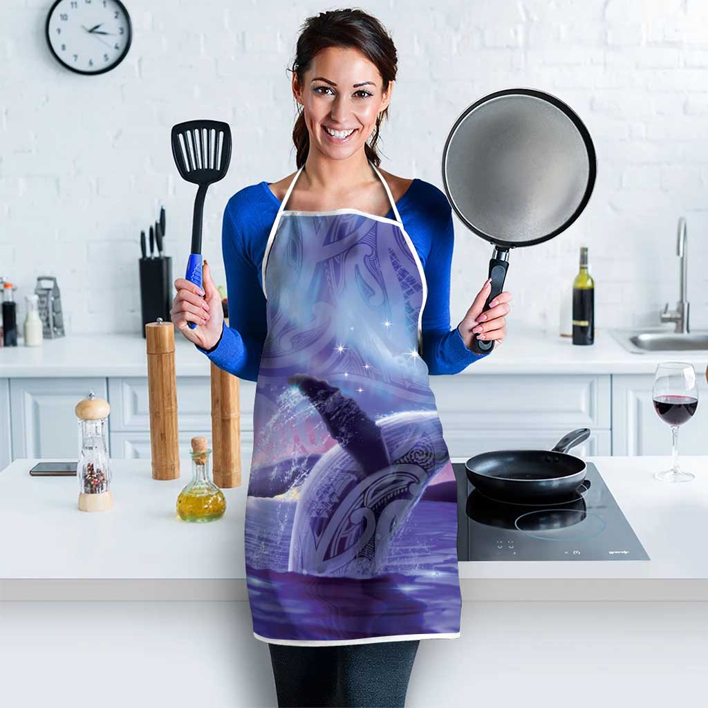 New Zealand Matariki Humpback Whale Apron Paikea Maori New Year Purple Galaxy LT14 - Polynesian Pride