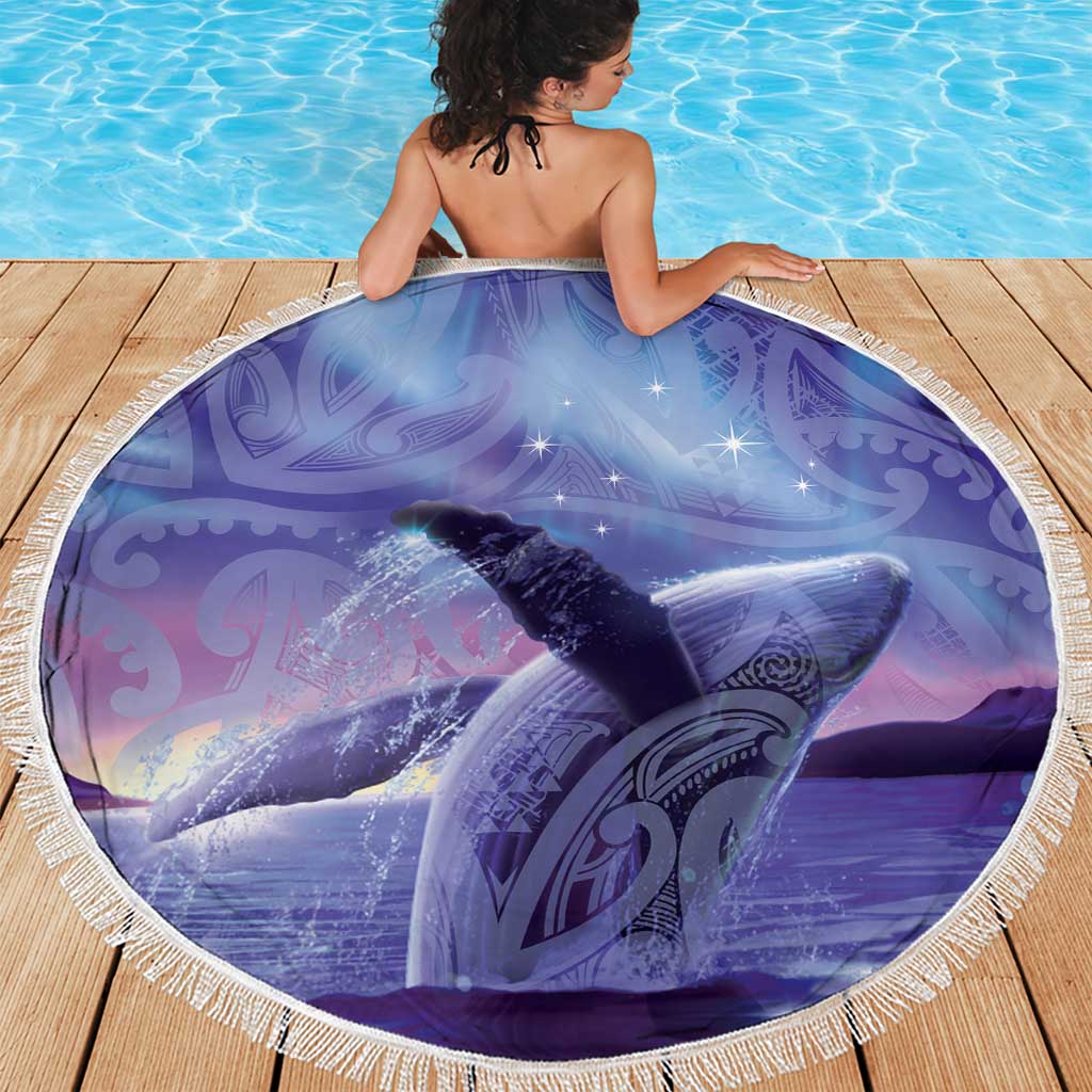 New Zealand Matariki Humpback Whale Beach Blanket Paikea Maori New Year Purple Galaxy LT14 - Polynesian Pride