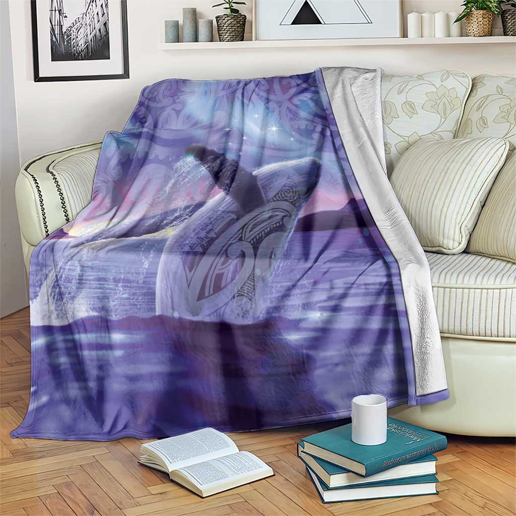 New Zealand Matariki Humpback Whale Blanket Paikea Maori New Year Purple Galaxy LT14 Purple - Polynesian Pride