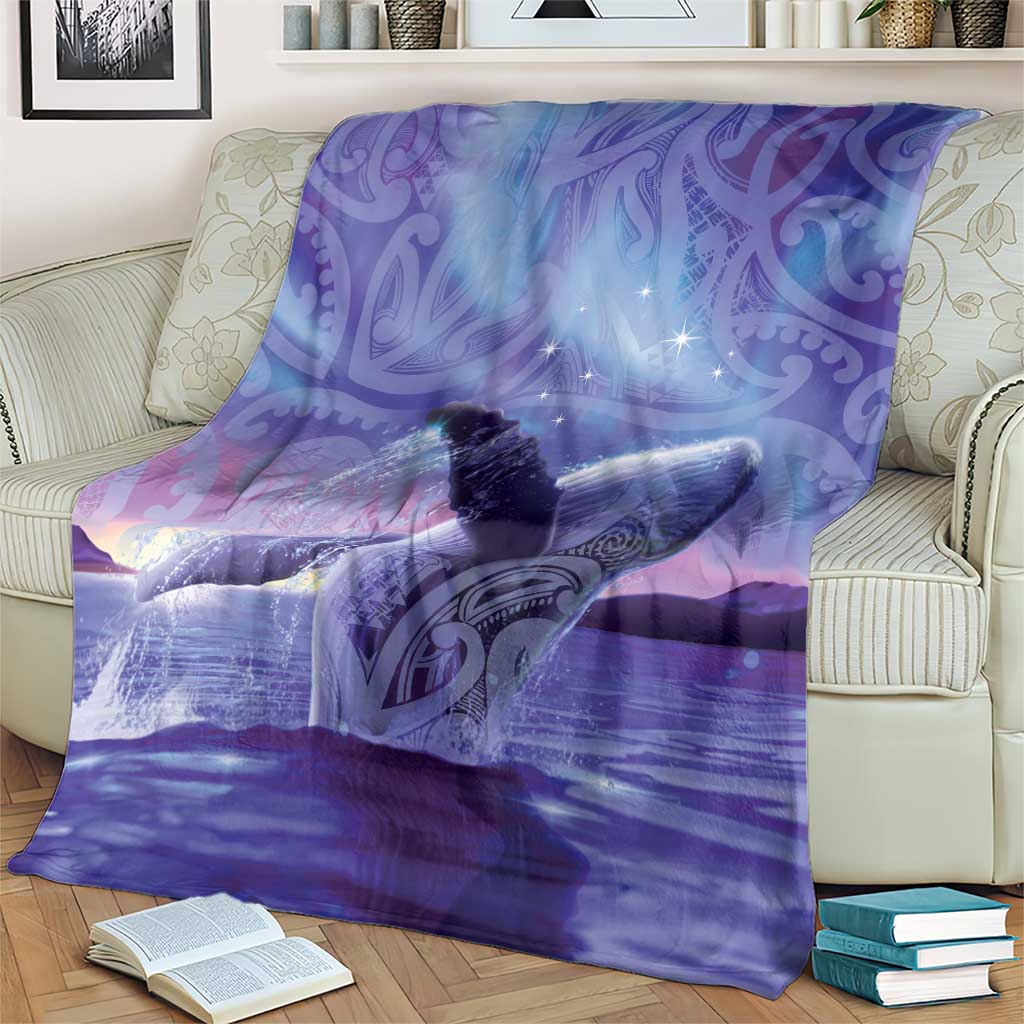 New Zealand Matariki Humpback Whale Blanket Paikea Maori New Year Purple Galaxy LT14 - Polynesian Pride