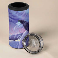 New Zealand Matariki Humpback Whale 4 in 1 Can Cooler Tumbler Paikea Maori New Year Purple Galaxy