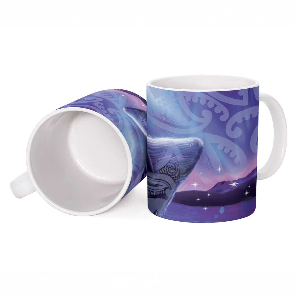 New Zealand Matariki Humpback Whale Ceramic Mug Paikea Maori New Year Purple Galaxy LT14 - Polynesian Pride