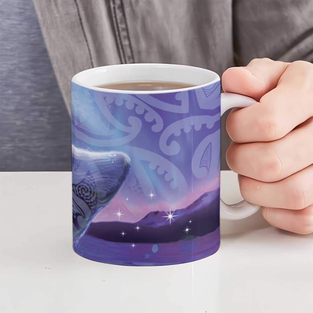 New Zealand Matariki Humpback Whale Ceramic Mug Paikea Maori New Year Purple Galaxy LT14 - Polynesian Pride