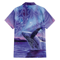 New Zealand Matariki Humpback Whale Family Matching Summer Maxi Dress and Hawaiian Shirt Paikea Maori New Year Purple Galaxy