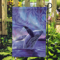 New Zealand Matariki Humpback Whale Garden Flag Paikea Maori New Year Purple Galaxy