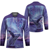 New Zealand Matariki Humpback Whale Hockey Jersey Paikea Maori New Year Purple Galaxy
