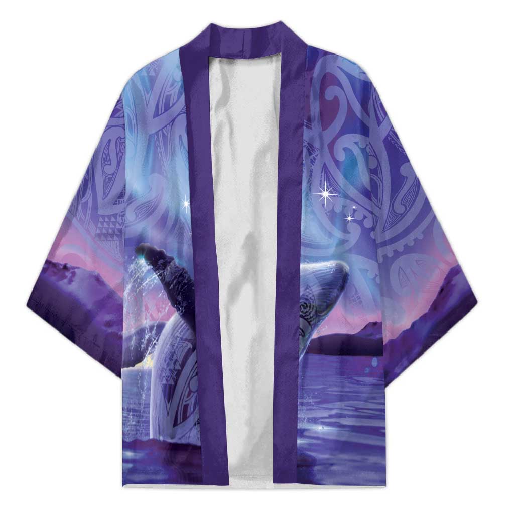 New Zealand Matariki Humpback Whale Kimono Paikea Maori New Year Purple Galaxy LT14 Unisex Purple - Polynesian Pride