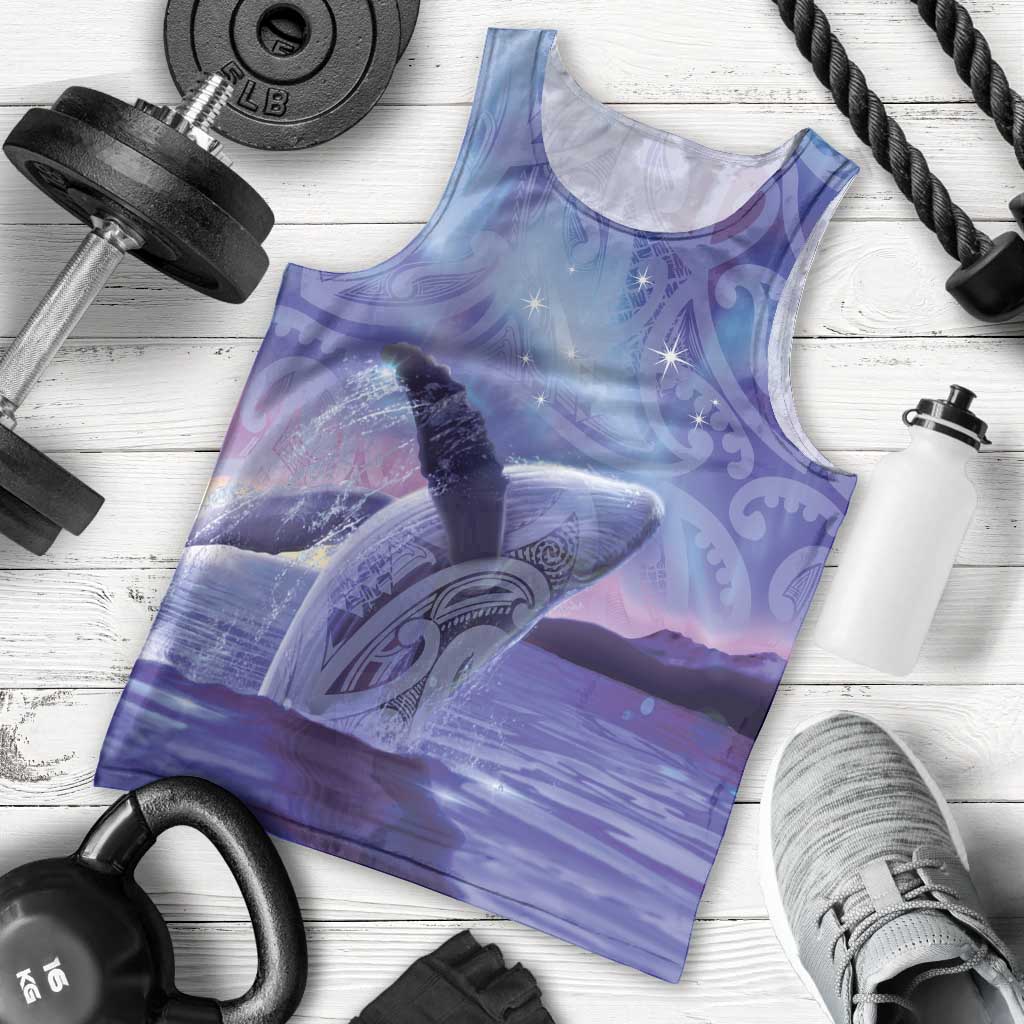 New Zealand Matariki Humpback Whale Men Tank Top Paikea Maori New Year Purple Galaxy