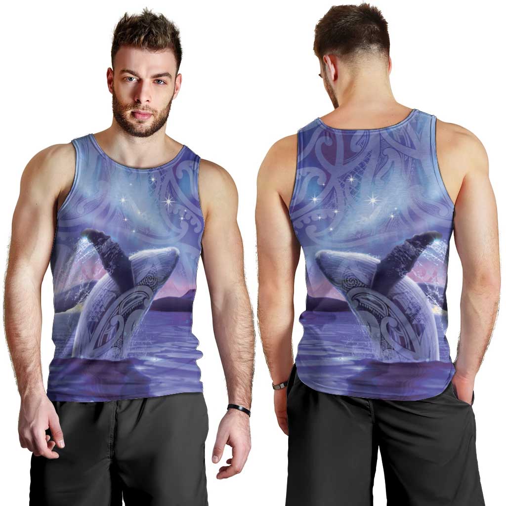 New Zealand Matariki Humpback Whale Men Tank Top Paikea Maori New Year Purple Galaxy