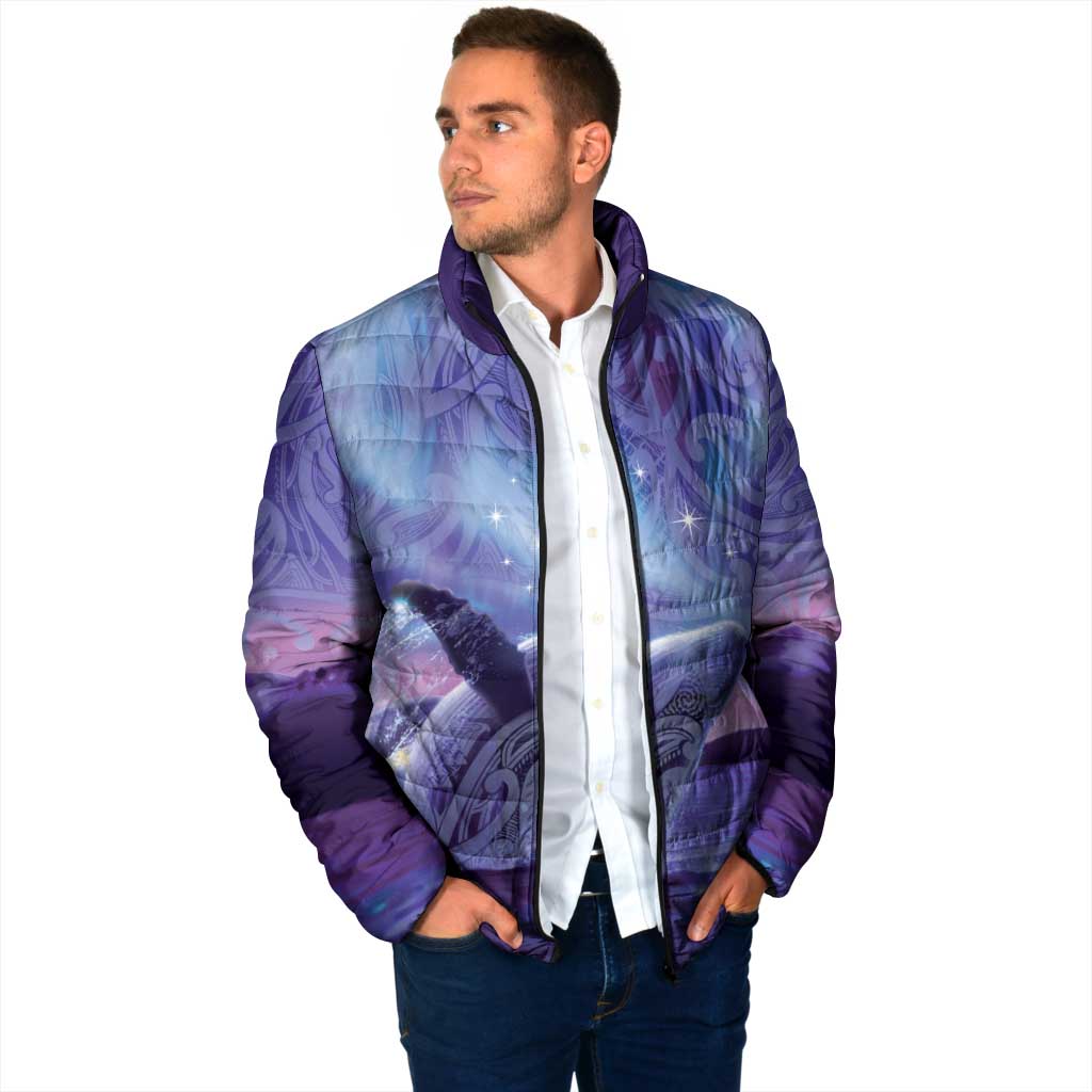 New Zealand Matariki Humpback Whale Padded Jacket Paikea Maori New Year Purple Galaxy LT14 - Polynesian Pride